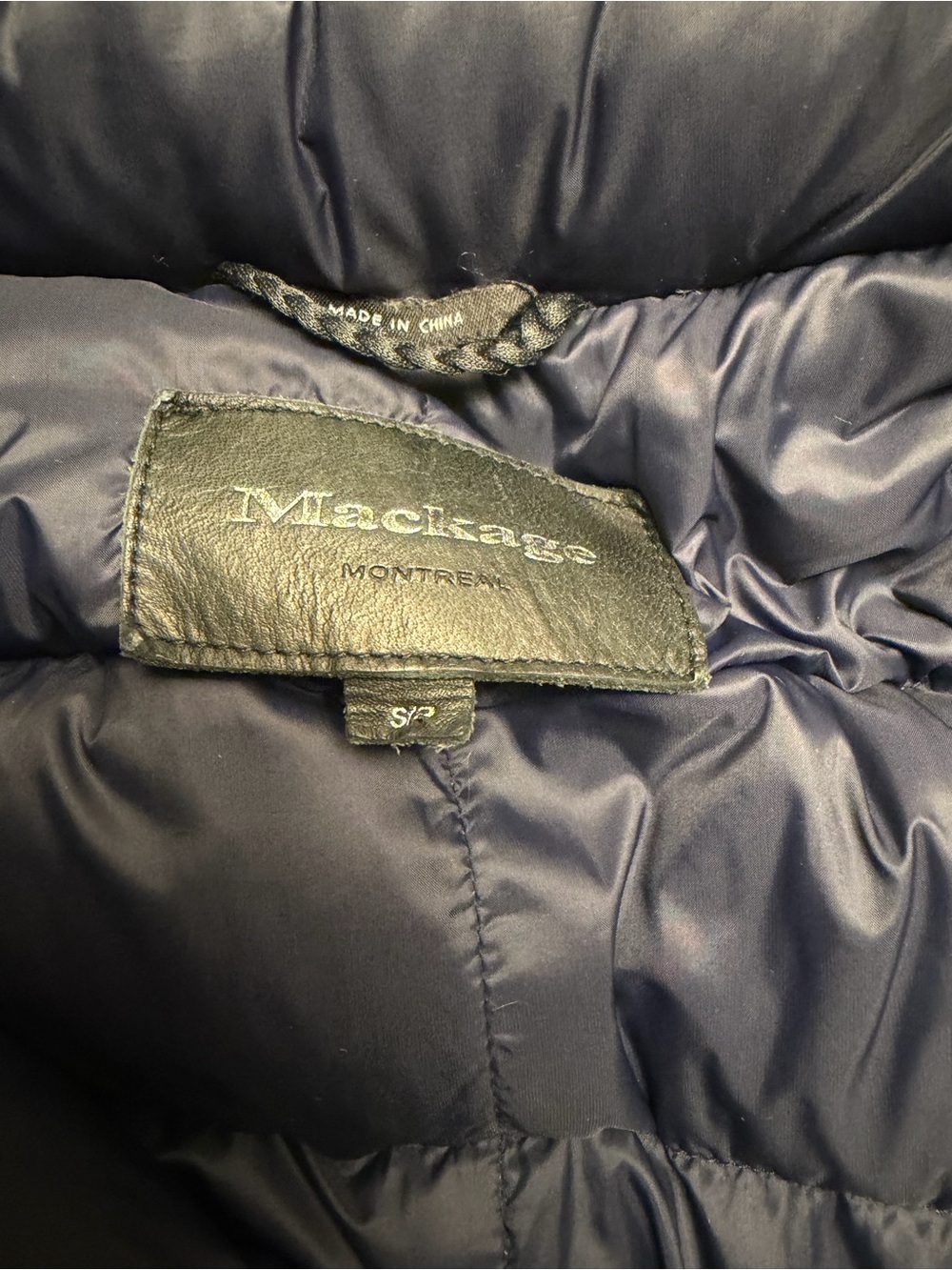 Mackage Navy Blue Puffer Jacket
